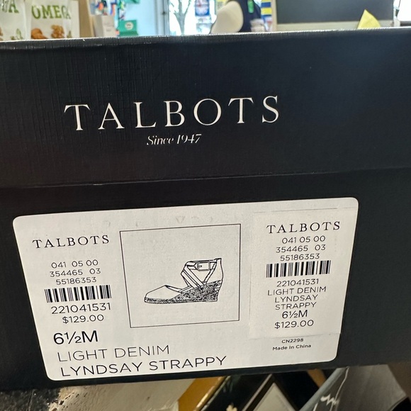 Talbots Lyndsay Strappy Denim Espadrille Wedges - Size 6.5M - Picture 8 of 8